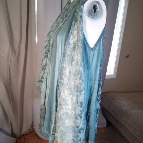 Babaa Teal Lace Shawl - Picture 3 of 4